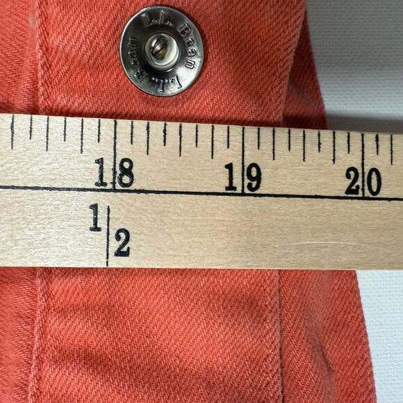 L.L. Bean Women's XS Orange Denim Jean Jacket Button Front Classic Fit - Picture 10 of 10